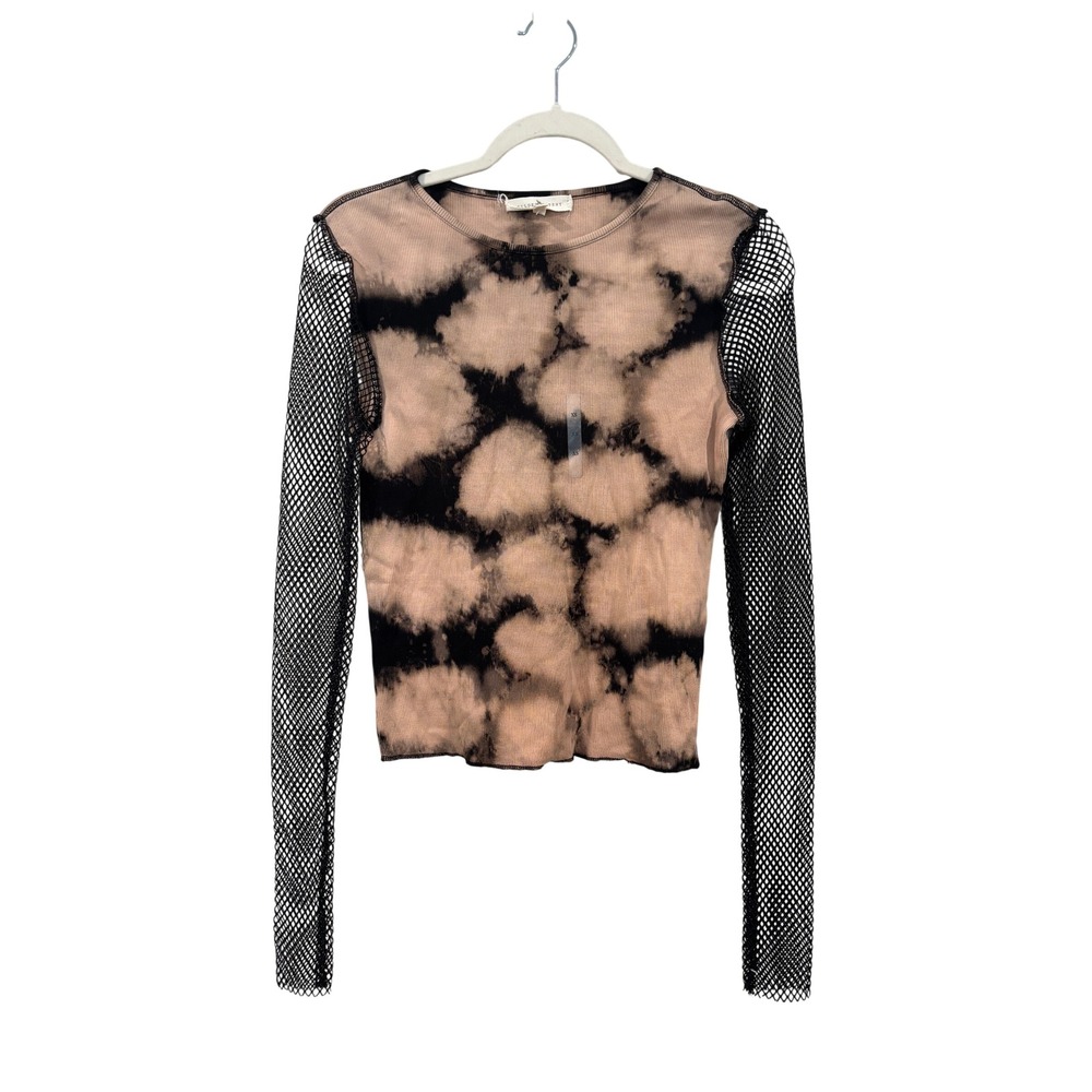 NWOT Gilded Intent Tie Dye Mesh Contrast Top Grunge Fishnet XS Buckle Brand